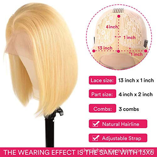 Shmily 613 Blonde 13x4 Straight Lace Wigs 100% Virgin Human Hair Bob Wigs For Black Women Brazilian Human Hair Lace Front Wigs